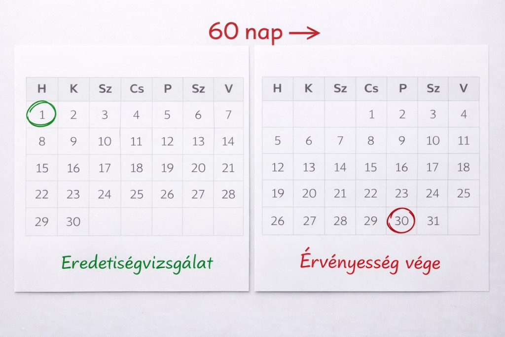 Érvényesség 60 nap eredetiségvizsgálat - Trans-Várda Bt.